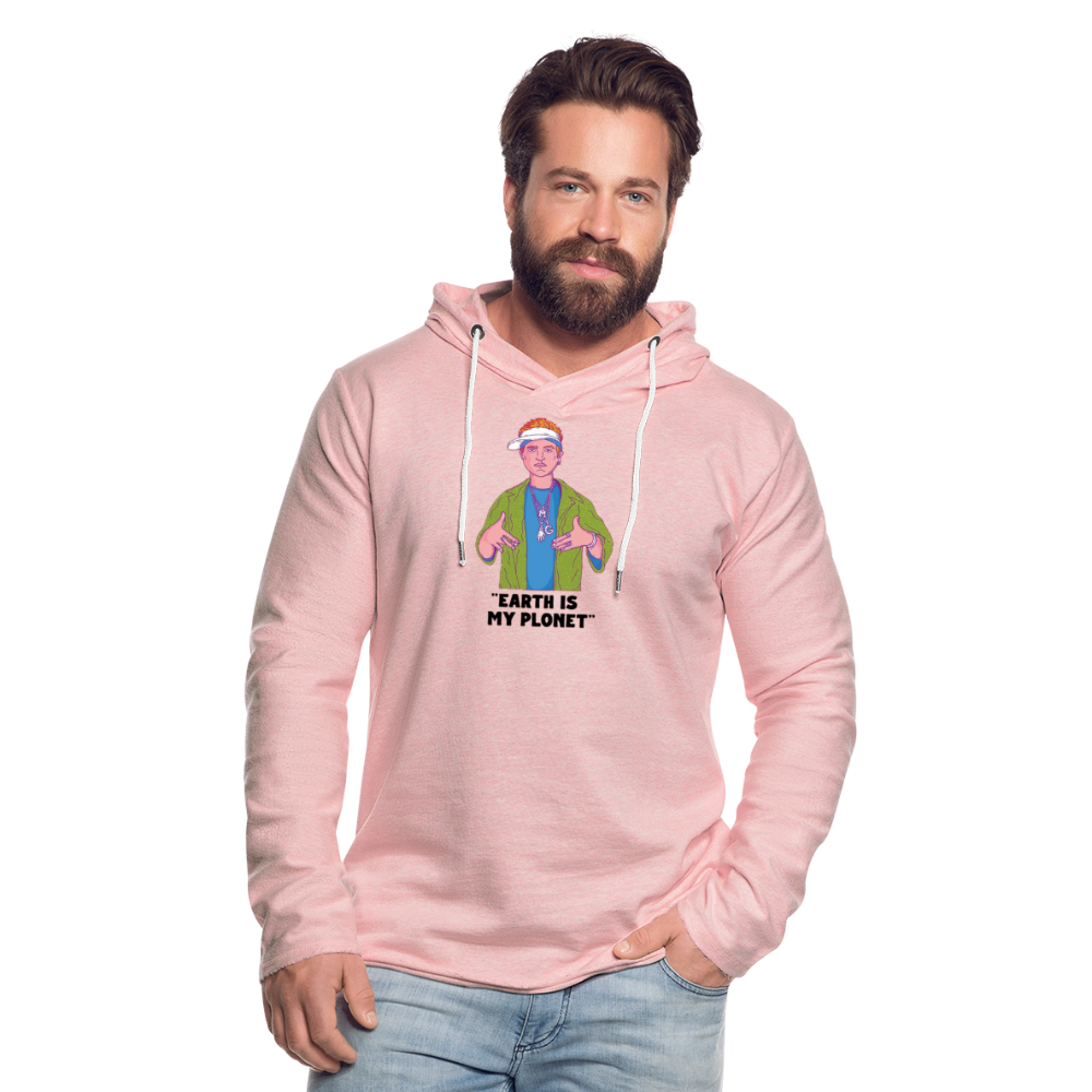 Earth is my Planet, Lightweight Terry Hoodie - cream heather pink