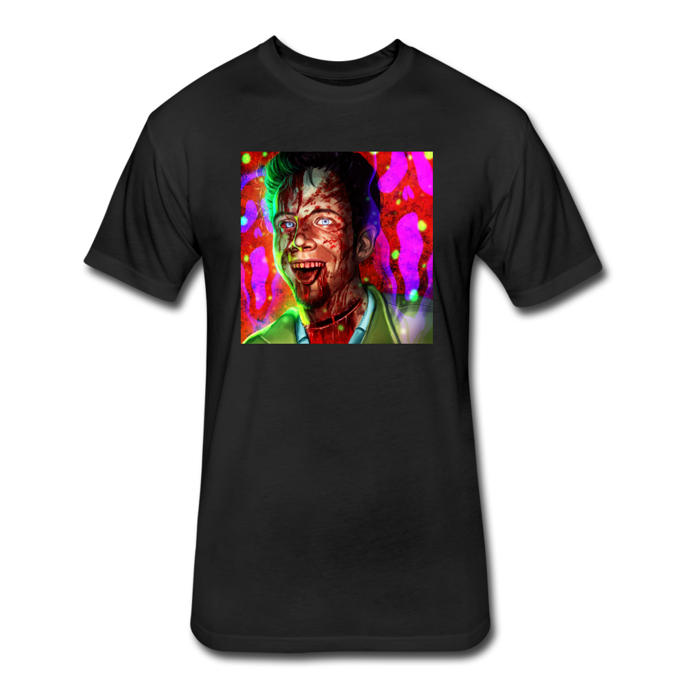 Randy, Scream Fitted Cotton/Poly Shirt - black