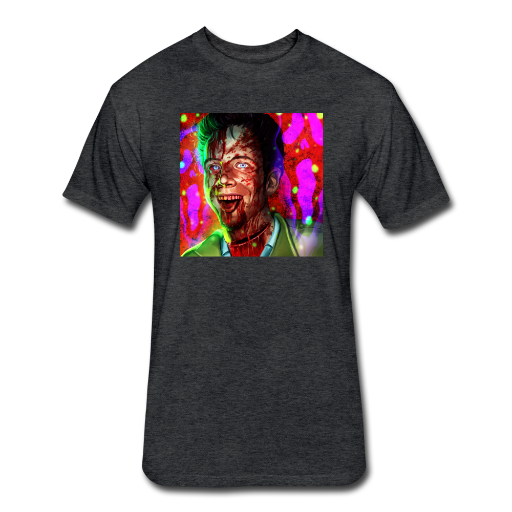 Randy, Scream Fitted Cotton/Poly Shirt - heather black
