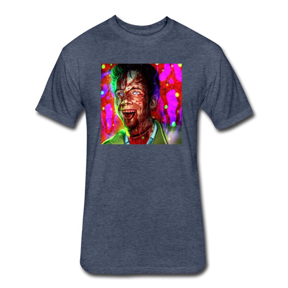 Randy, Scream Fitted Cotton/Poly Shirt - heather navy