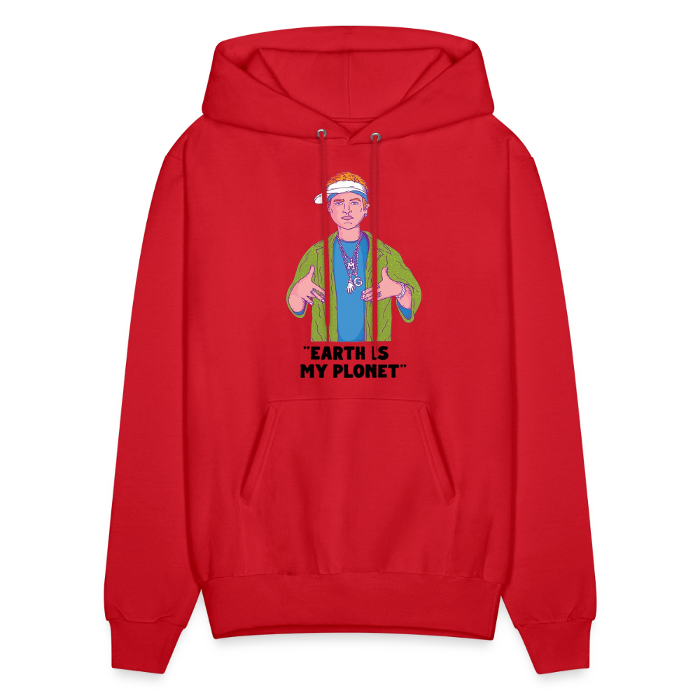 "Earth Is My Plonet" Men's Hoodie - red