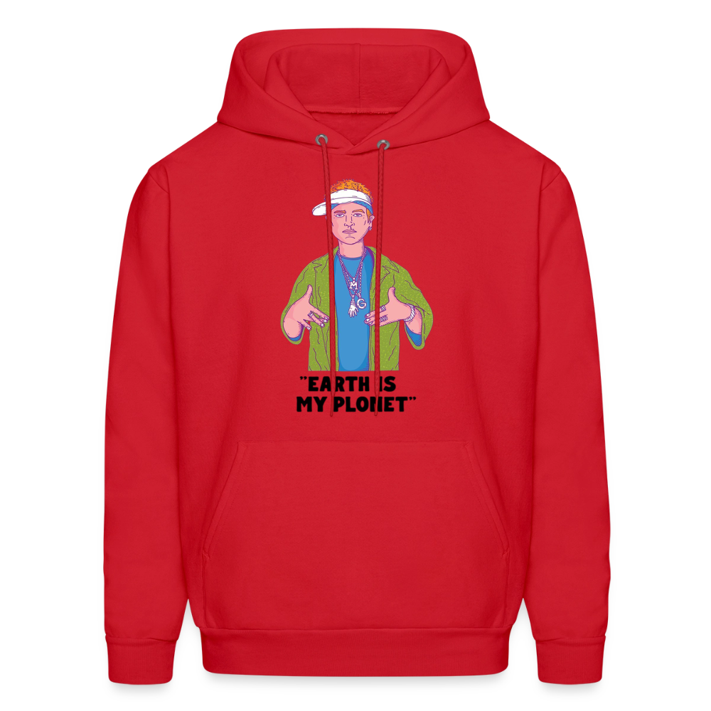 "Earth Is My Plonet" Men's Hoodie - red