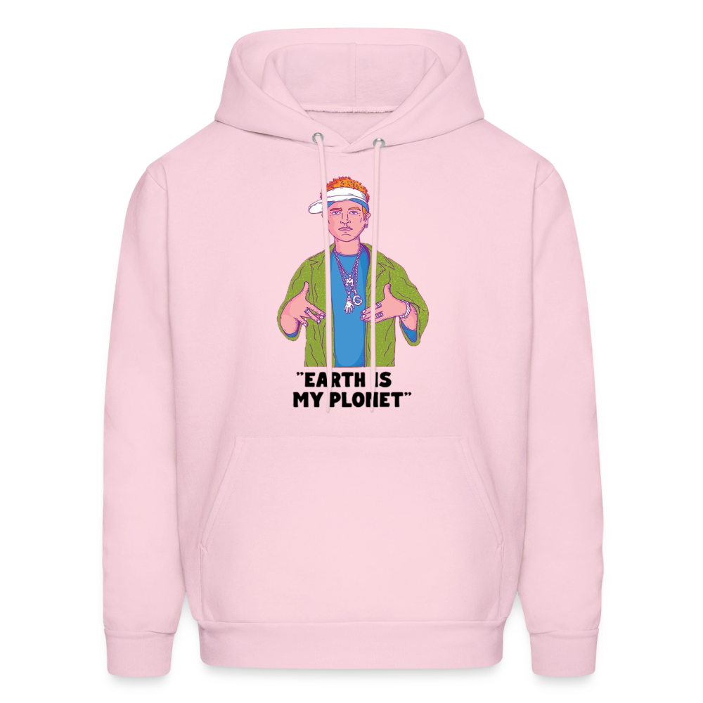 "Earth Is My Plonet" Men's Hoodie - pale pink