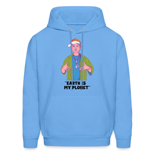 "Earth Is My Plonet" Men's Hoodie - carolina blue