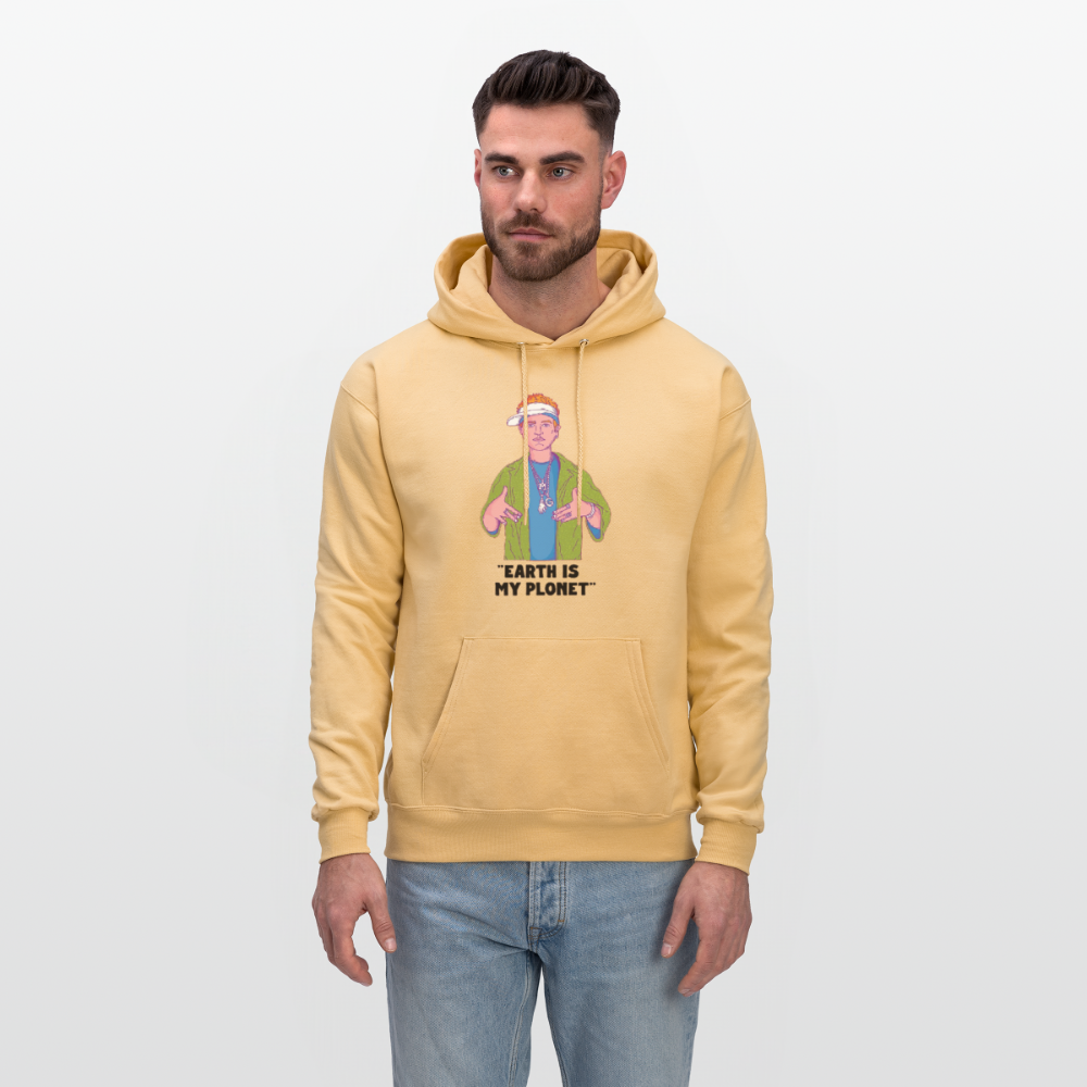"Earth Is My Plonet" Men's Hoodie - light gold 