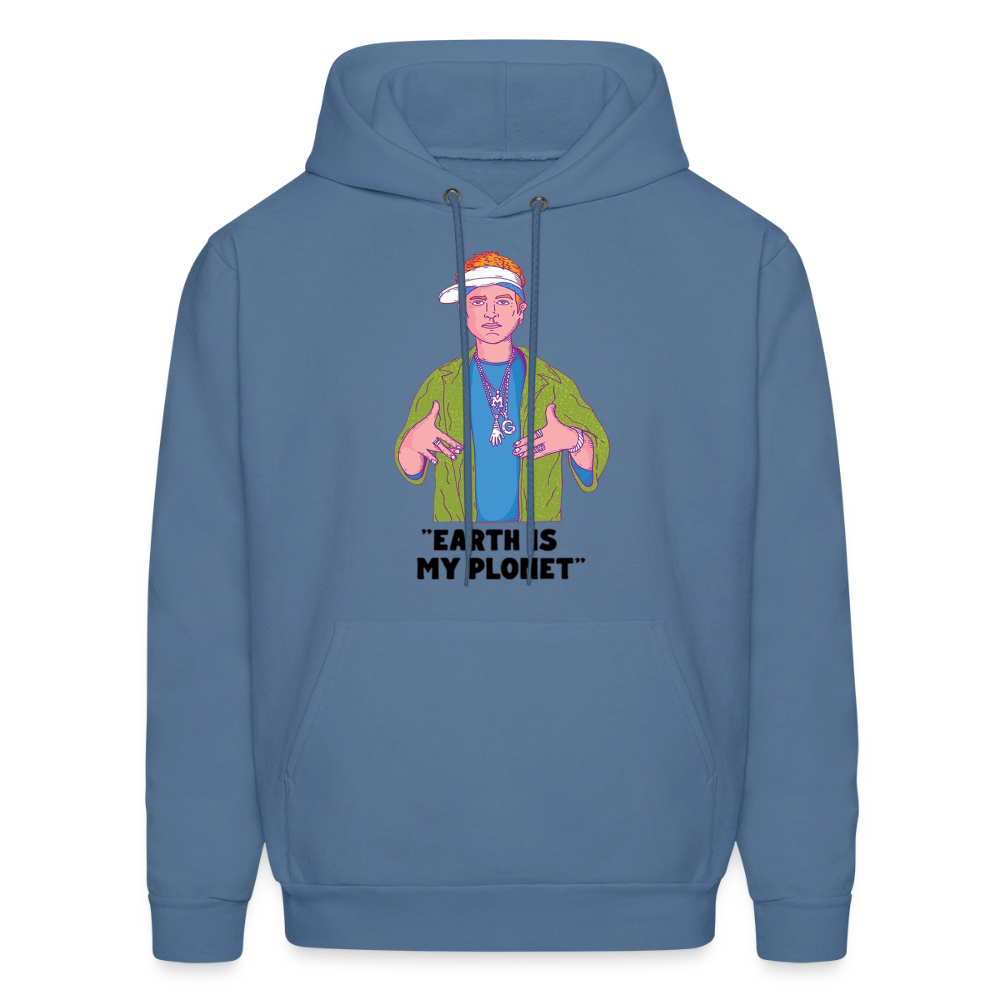 "Earth Is My Plonet" Men's Hoodie - denim blue
