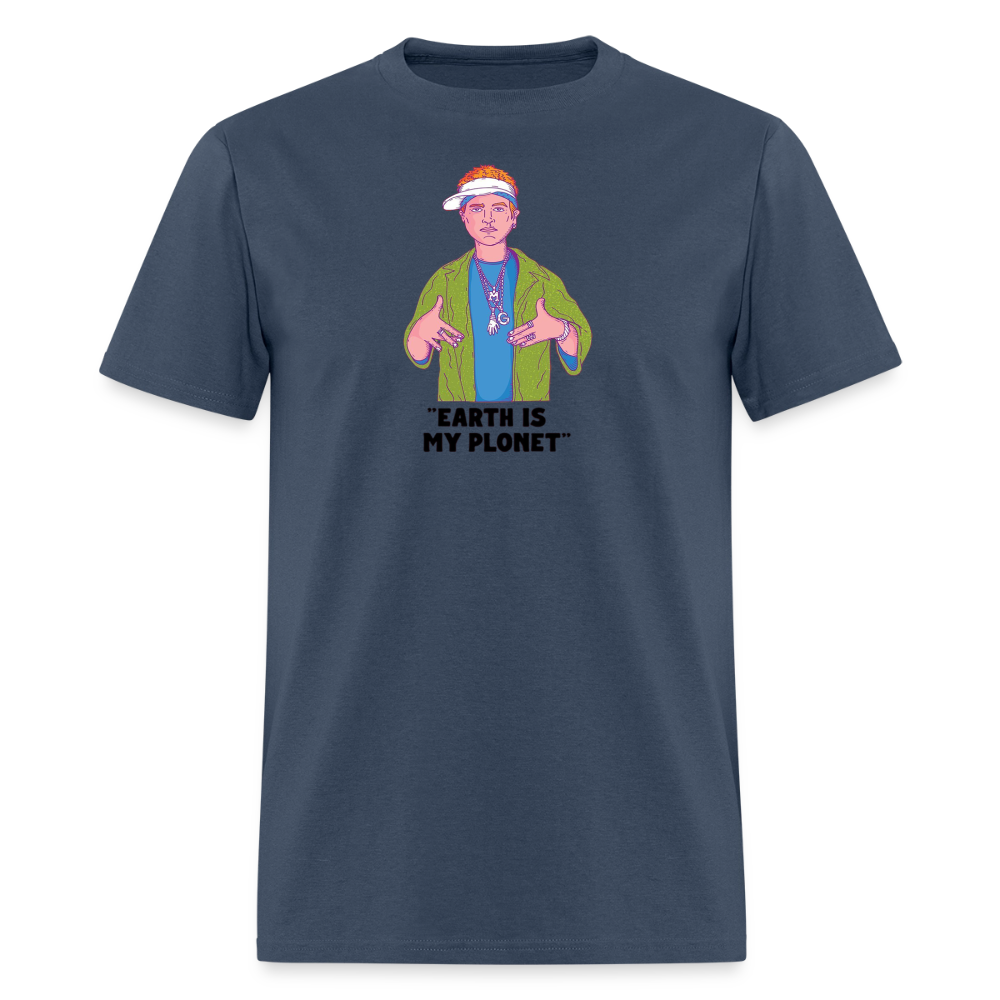 "Earth Is My Plonet" T-Shirt -  blue dusk