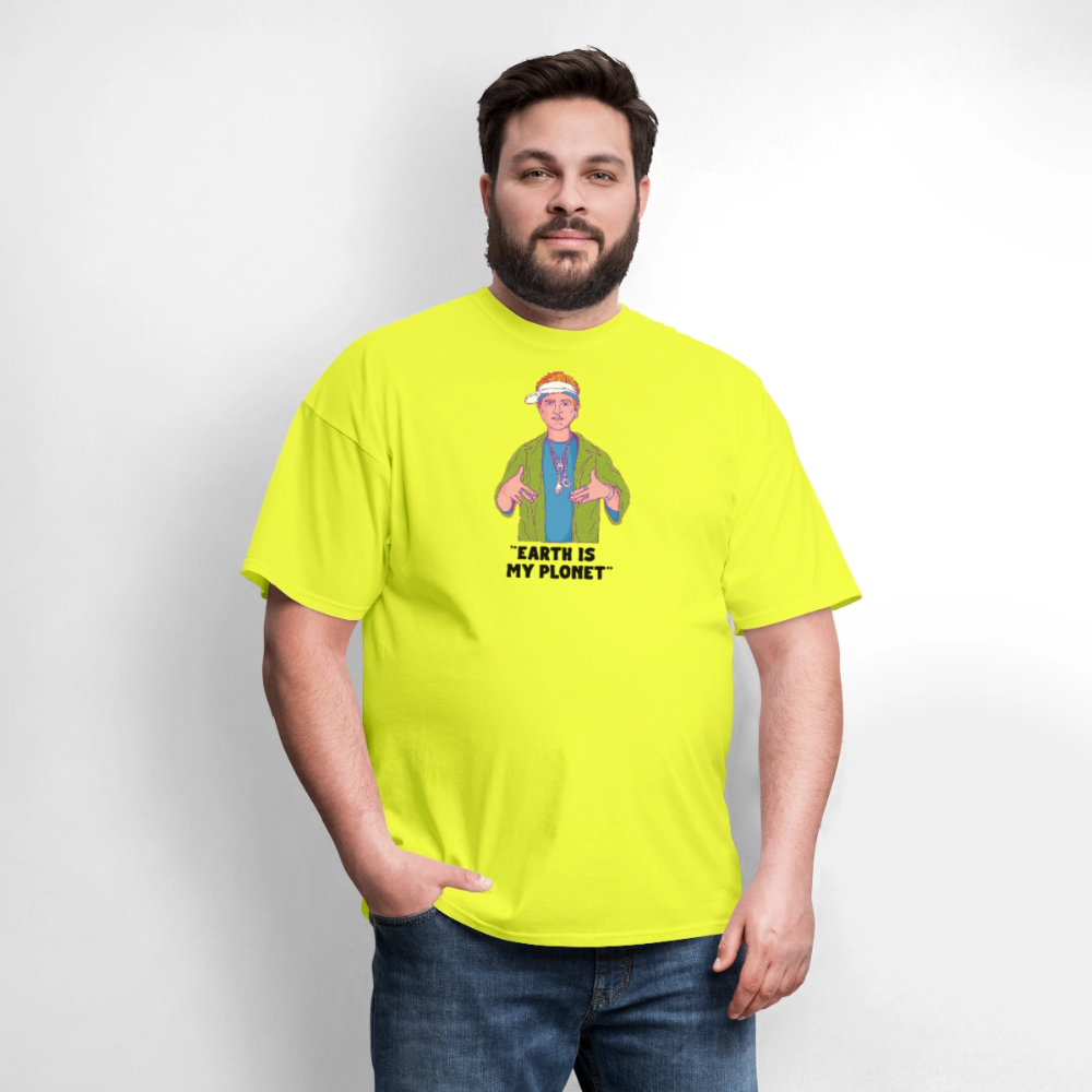 "Earth Is My Plonet" T-Shirt - safety green