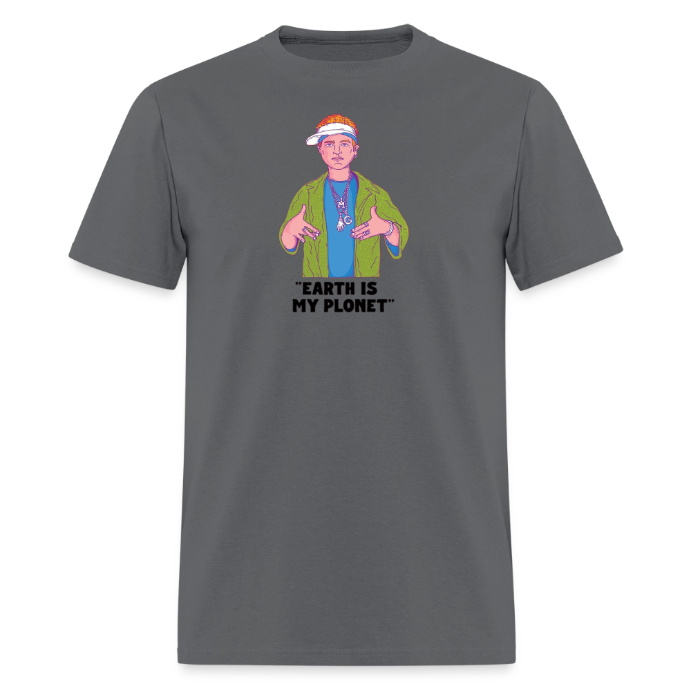 "Earth Is My Plonet" T-Shirt - charcoal