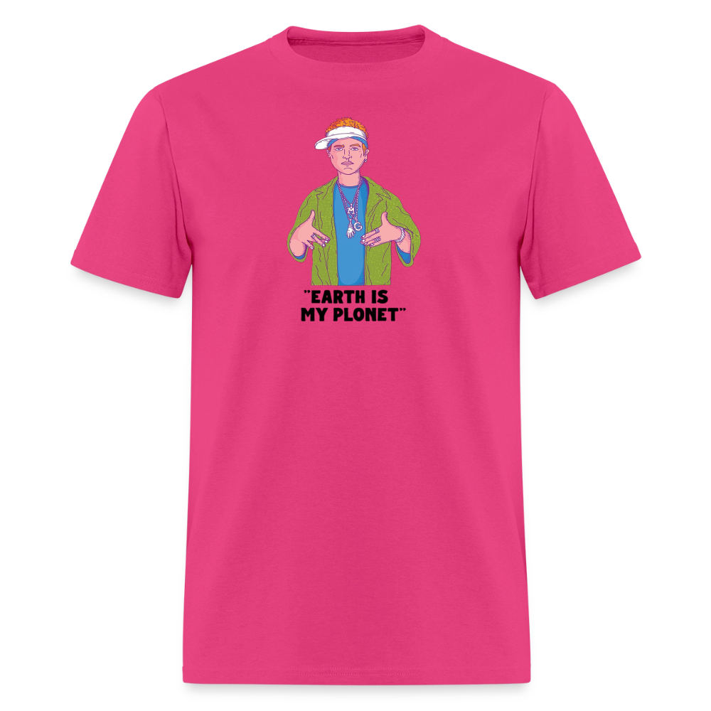 "Earth Is My Plonet" T-Shirt - fuchsia