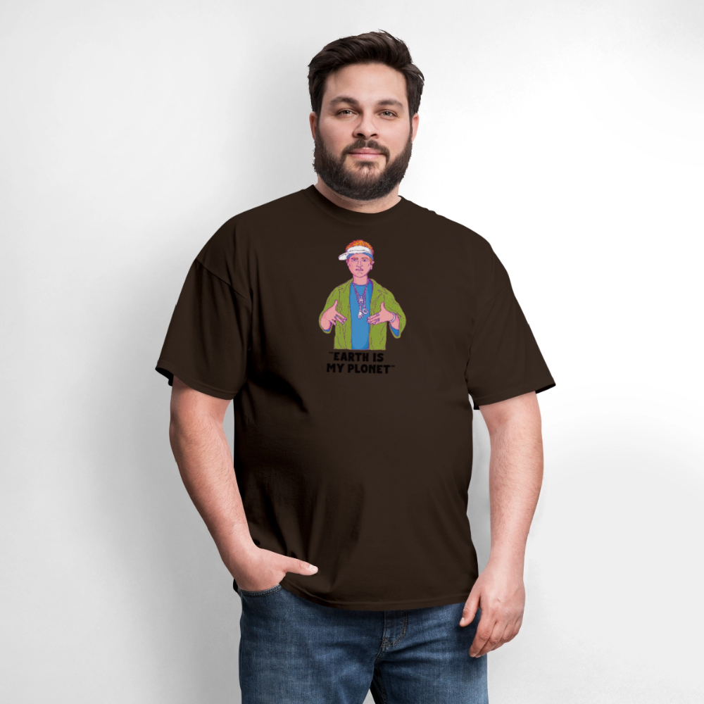 "Earth Is My Plonet" T-Shirt - brown