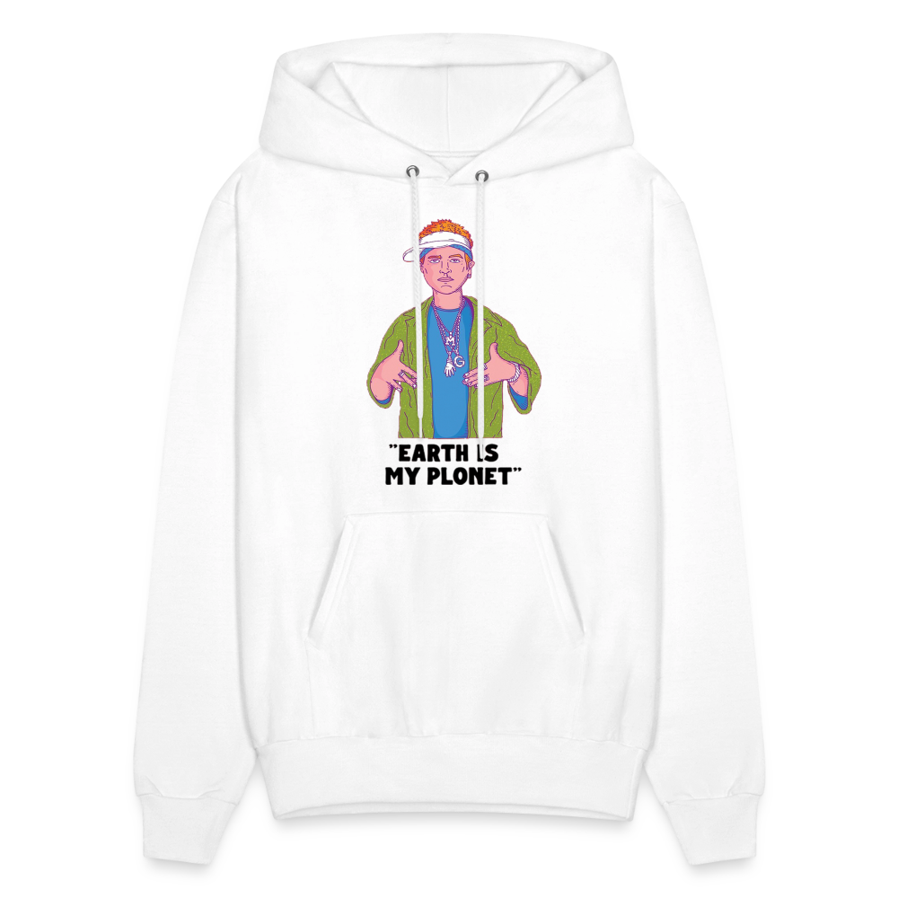 "Earth Is My Plonet" Men's Hoodie - white