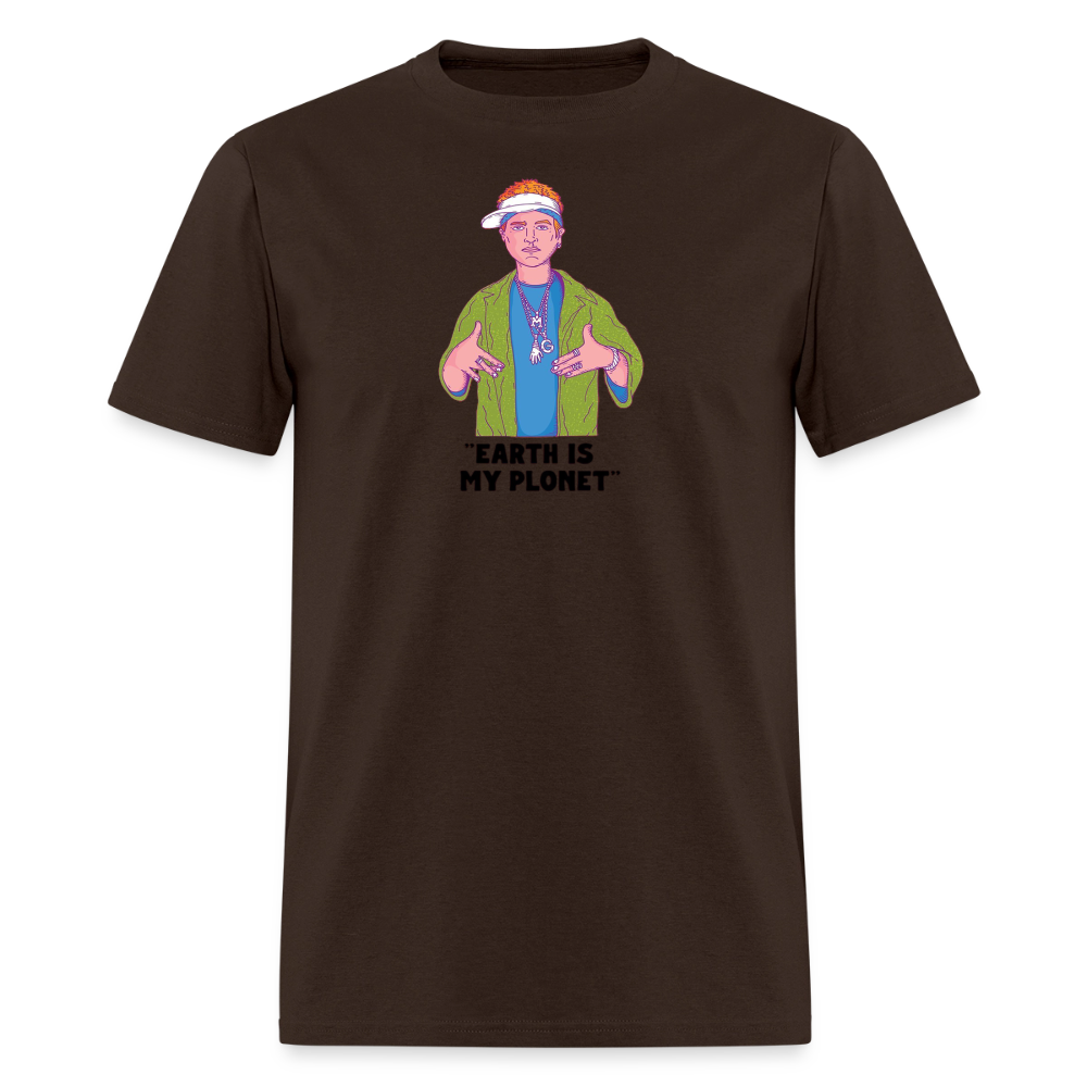 "Earth Is My Plonet" T-Shirt - brown