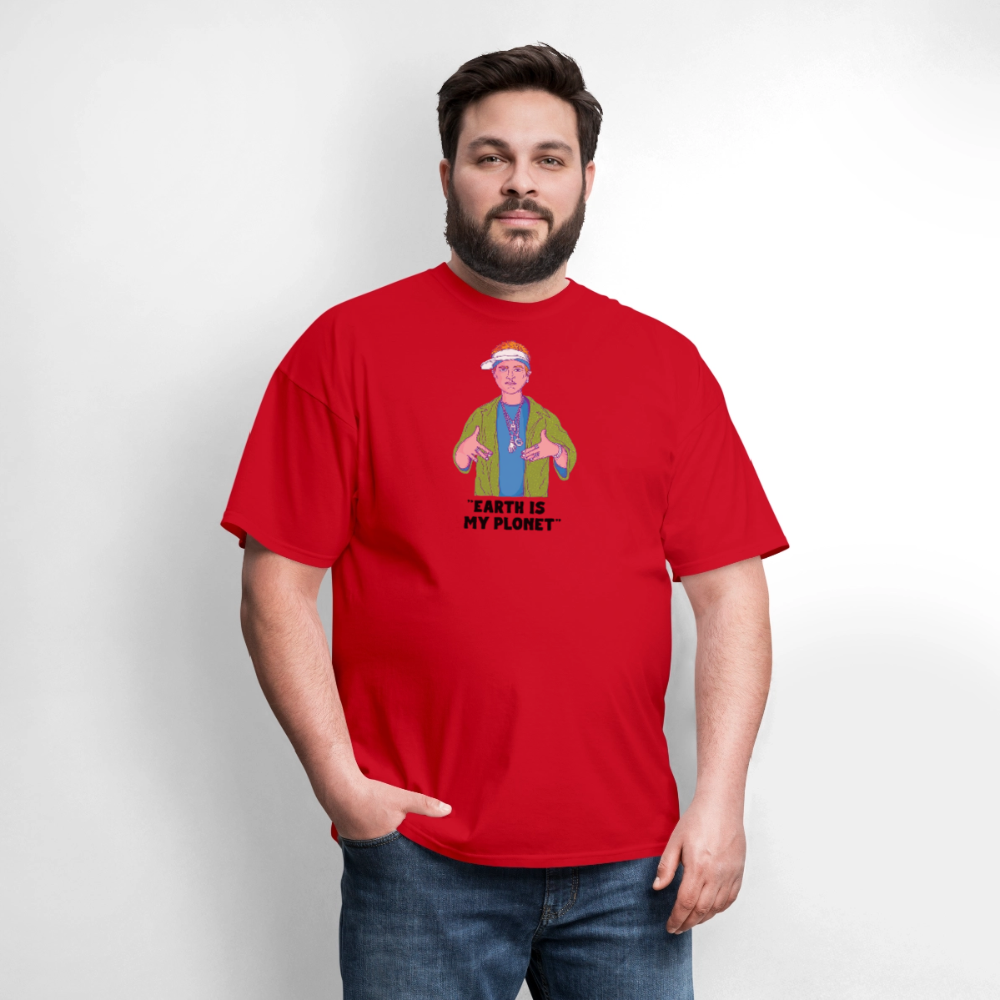 "Earth Is My Plonet" T-Shirt - red