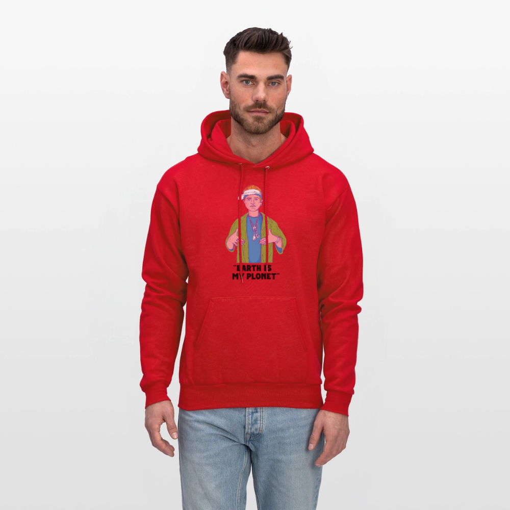 "Earth Is My Plonet" Men's Hoodie - red