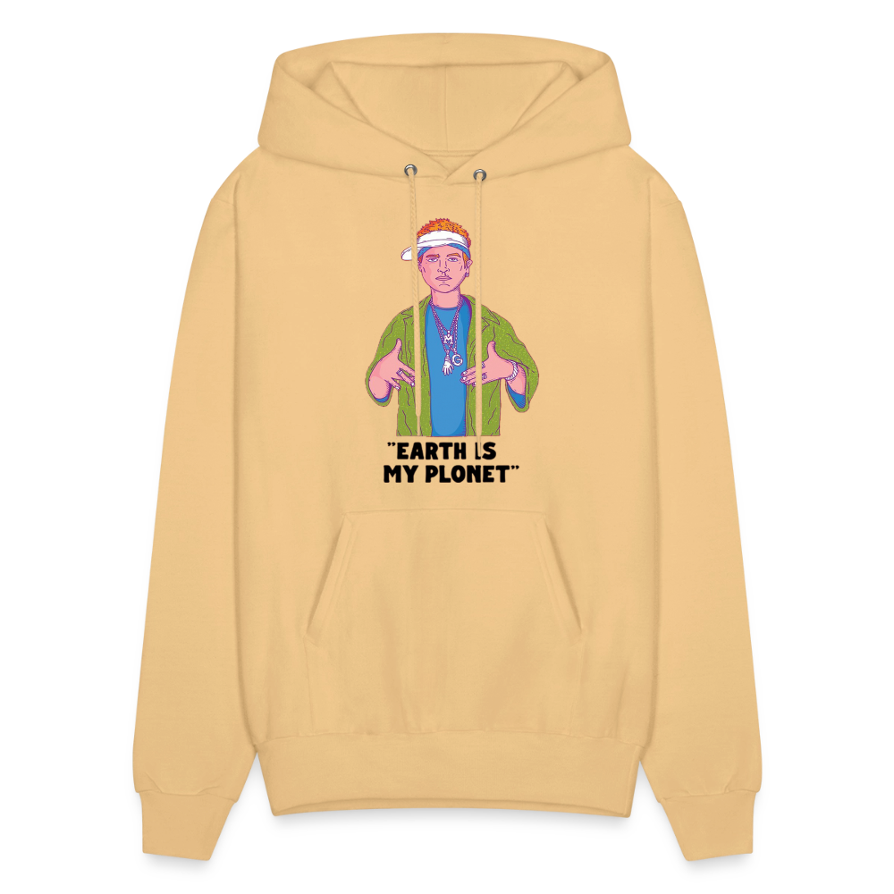 "Earth Is My Plonet" Men's Hoodie - light gold 