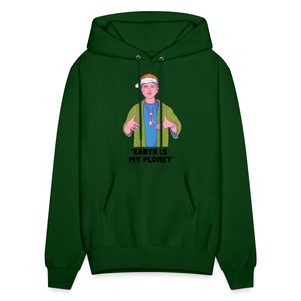 "Earth Is My Plonet" Men's Hoodie - forest green