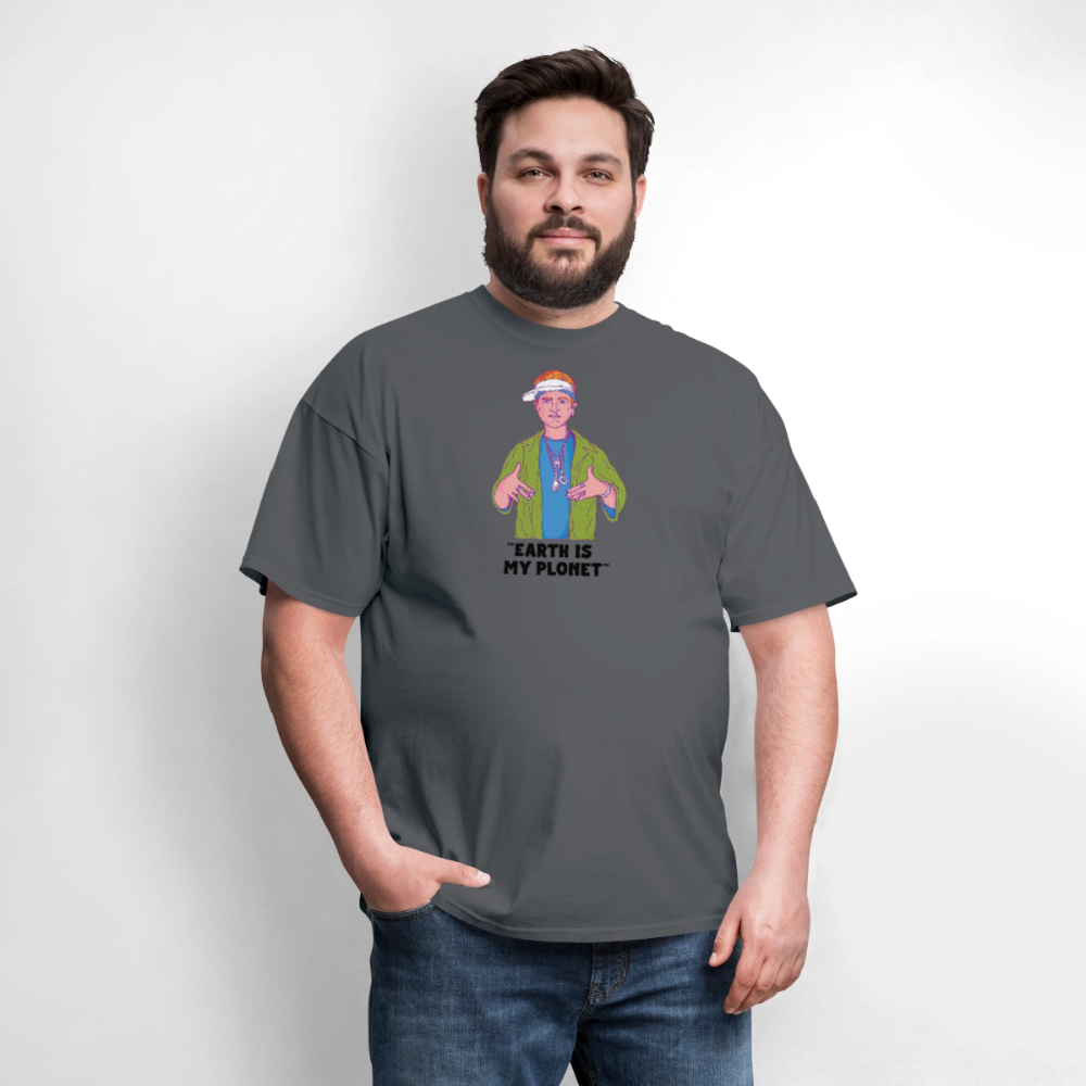"Earth Is My Plonet" T-Shirt - charcoal
