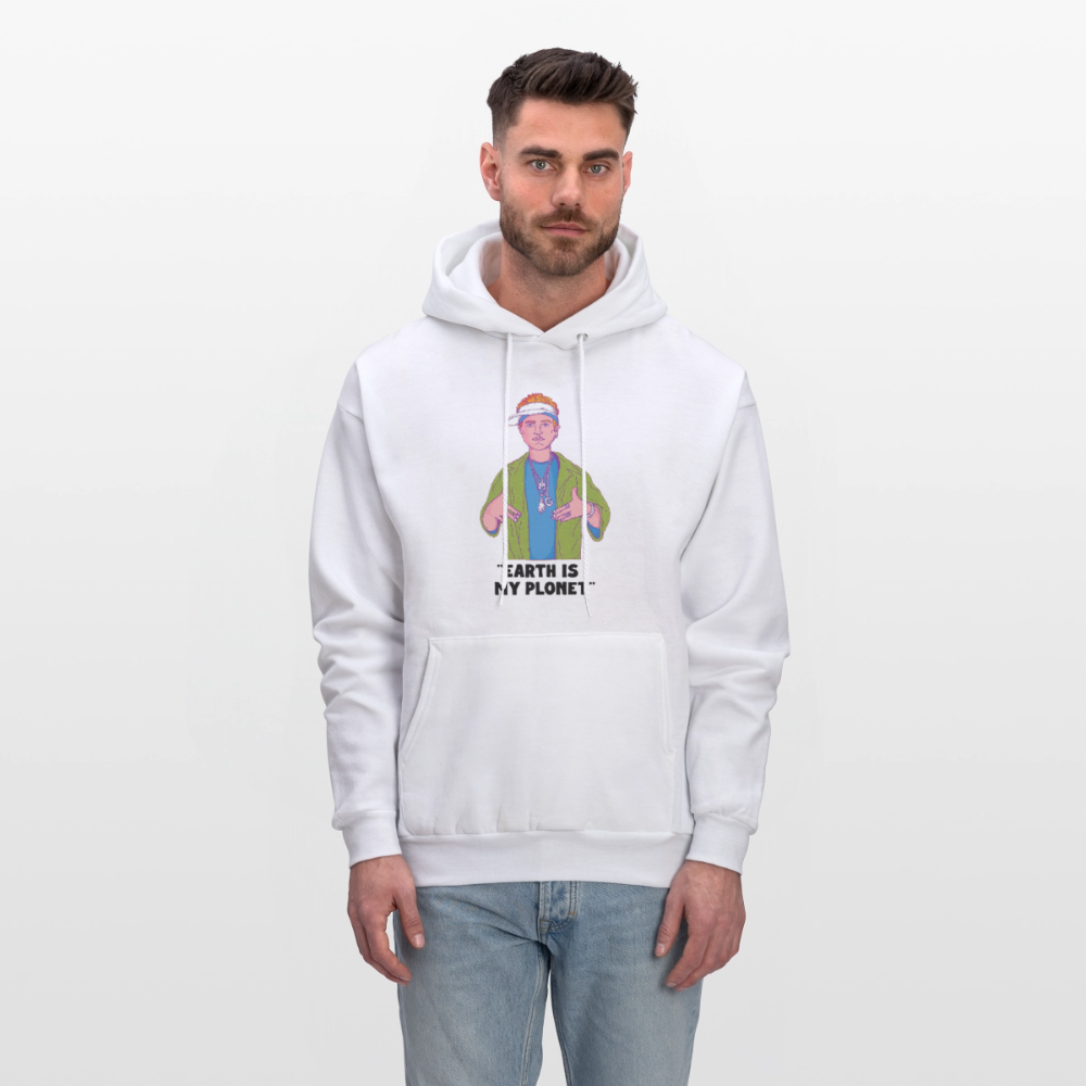 "Earth Is My Plonet" Men's Hoodie - white