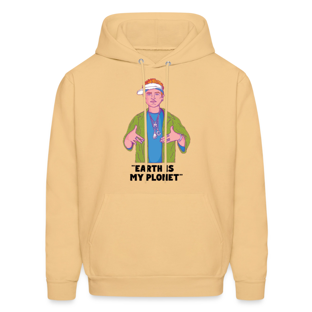 "Earth Is My Plonet" Men's Hoodie - light gold 