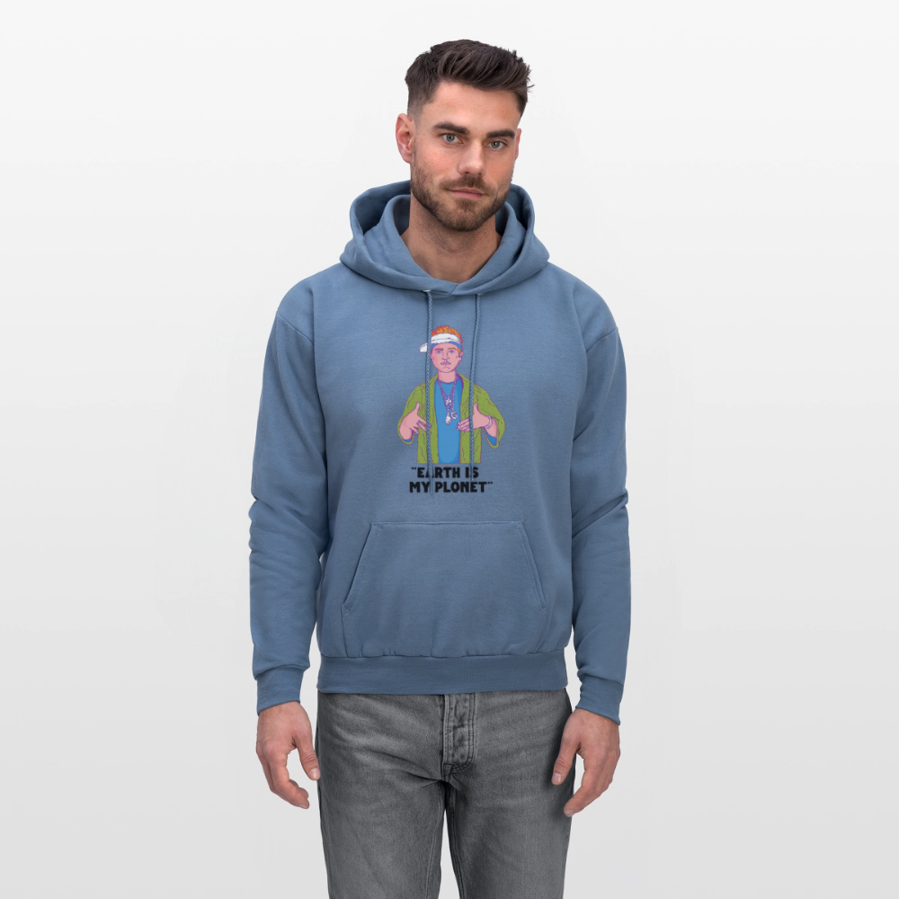 "Earth Is My Plonet" Men's Hoodie - denim blue