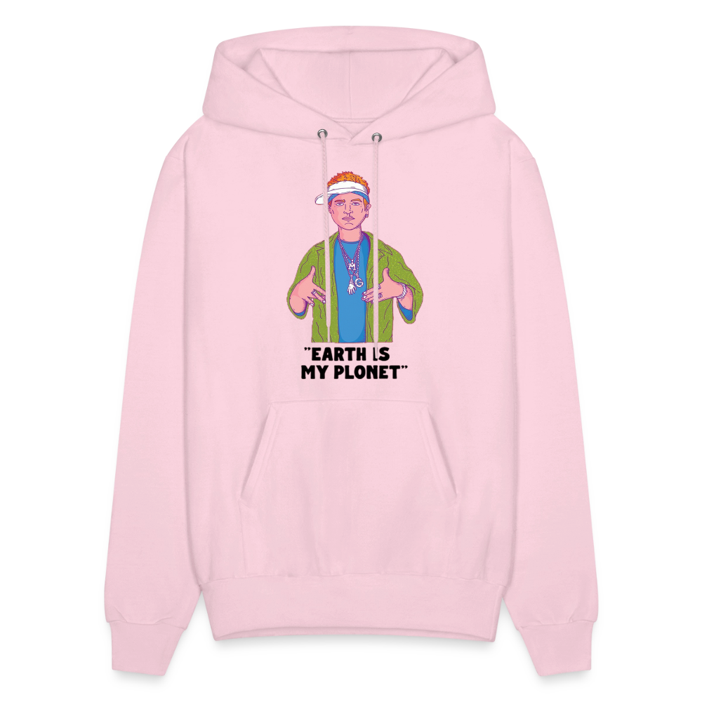 "Earth Is My Plonet" Men's Hoodie - pale pink