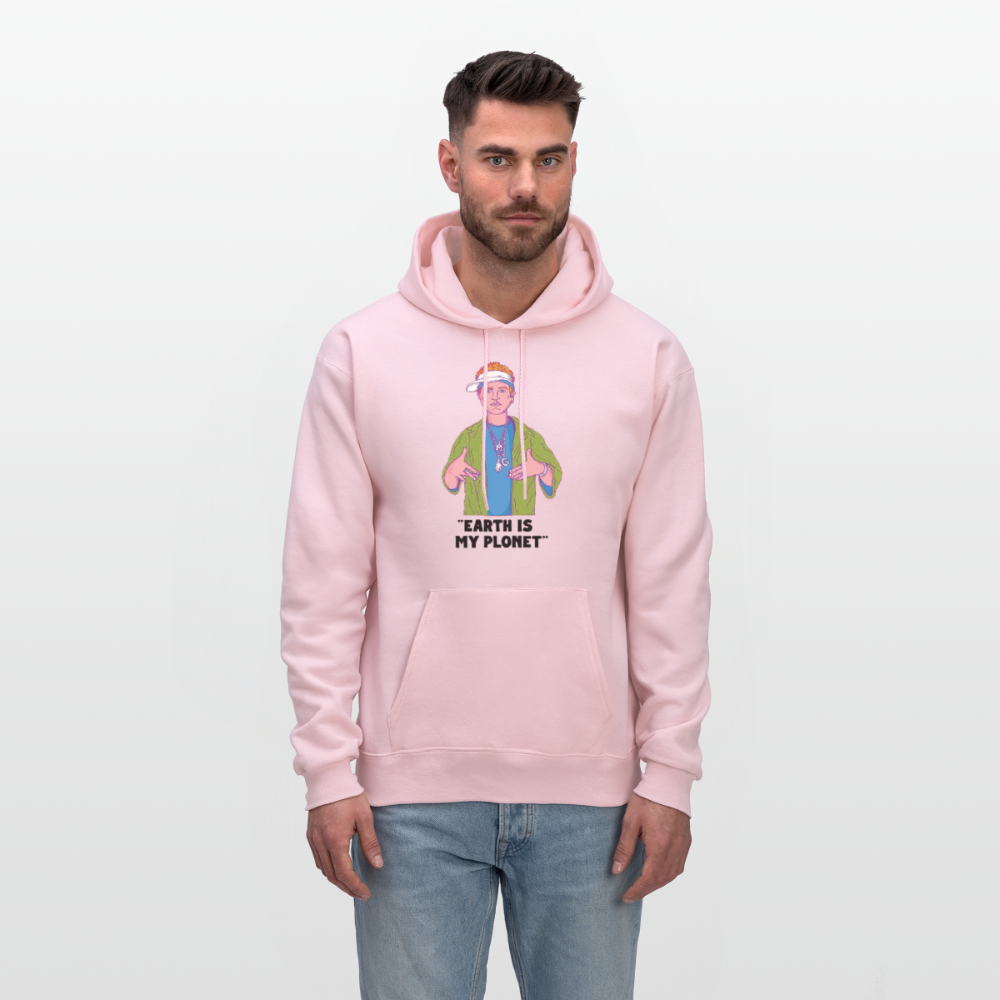 "Earth Is My Plonet" Men's Hoodie - pale pink