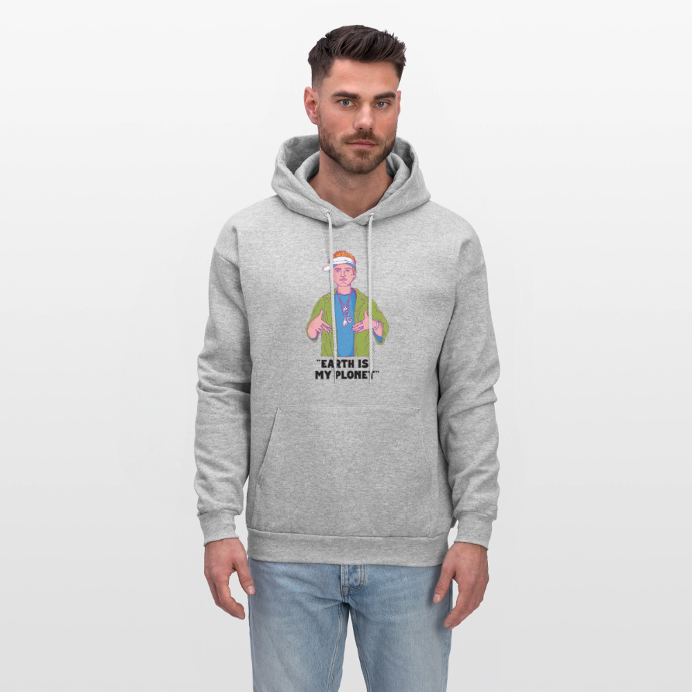 "Earth Is My Plonet" Men's Hoodie - heather gray