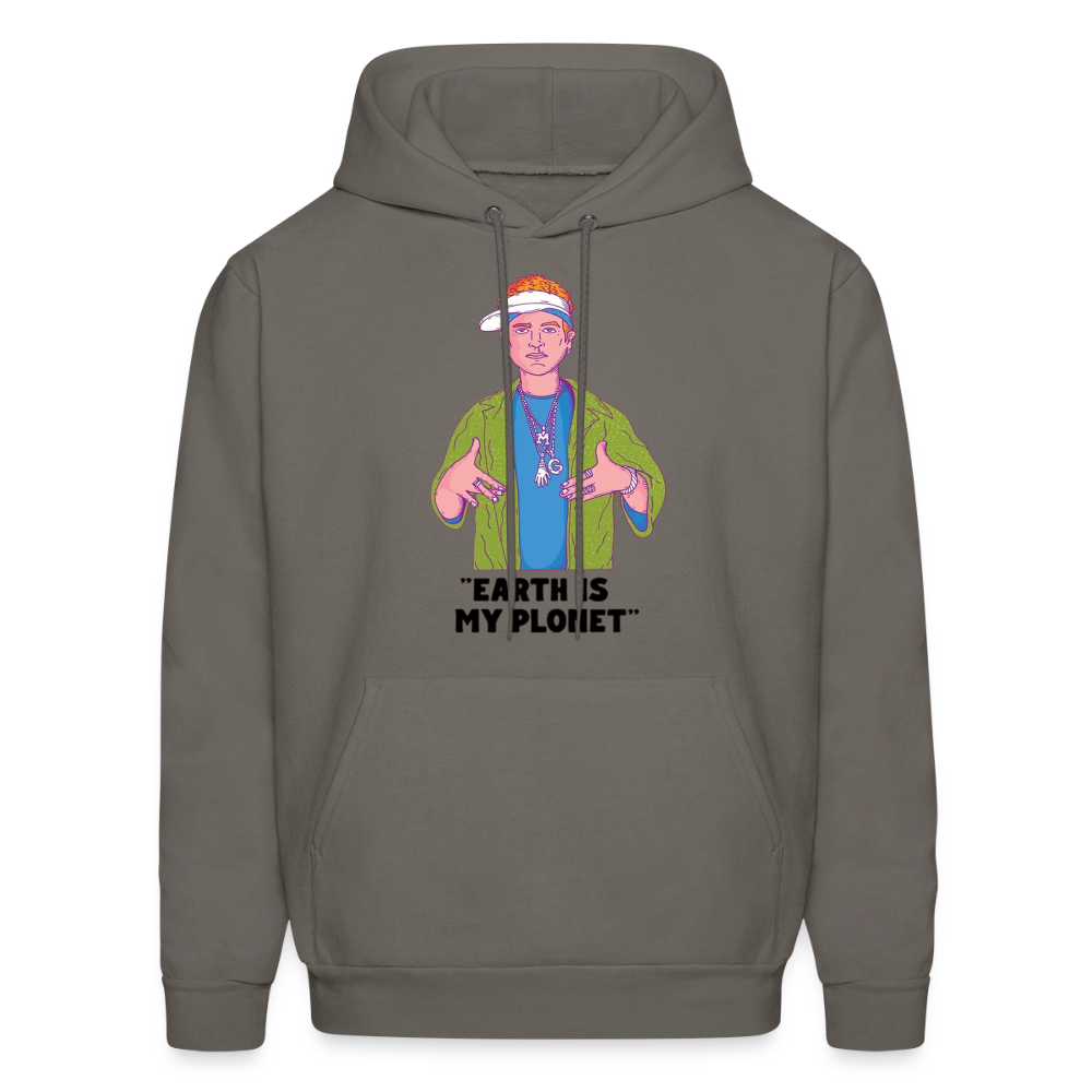 "Earth Is My Plonet" Men's Hoodie - asphalt gray