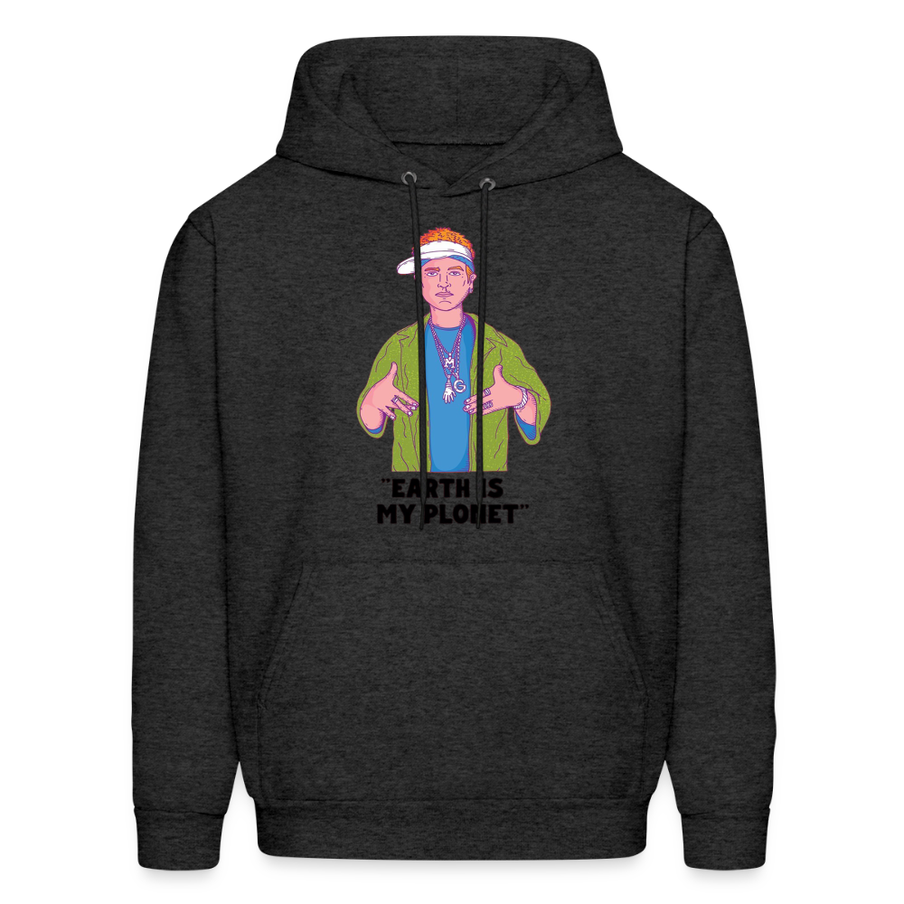 "Earth Is My Plonet" Men's Hoodie - charcoal grey