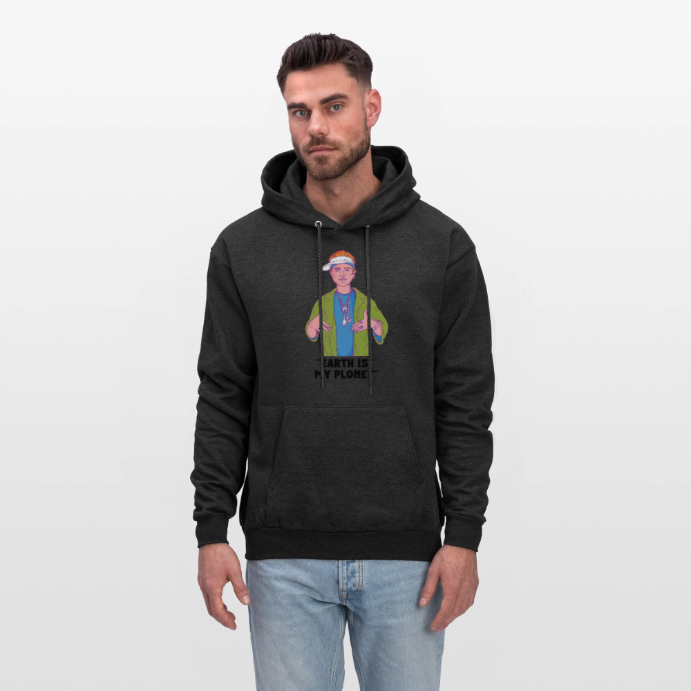 "Earth Is My Plonet" Men's Hoodie - charcoal grey