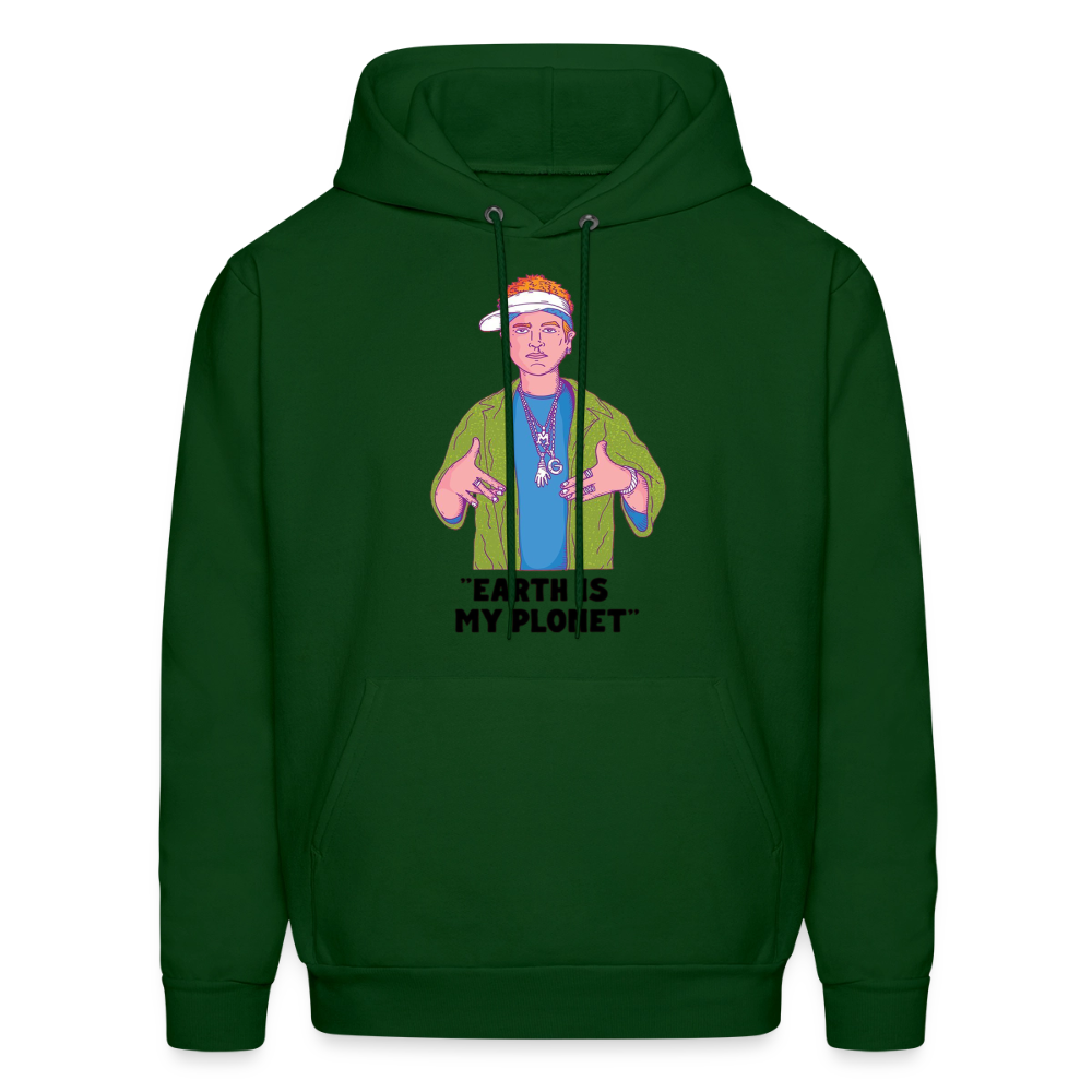 "Earth Is My Plonet" Men's Hoodie - forest green