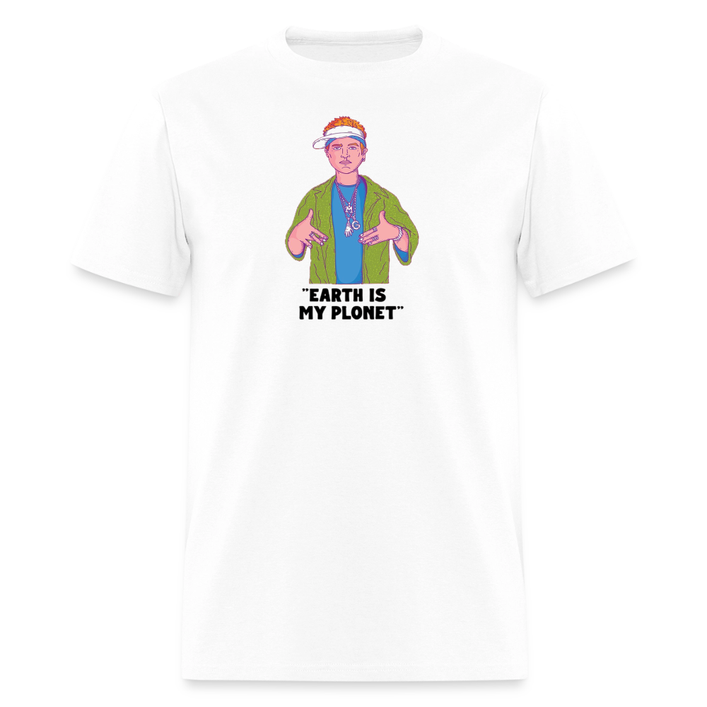 "Earth Is My Plonet" T-Shirt - white