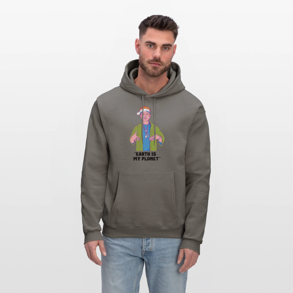 "Earth Is My Plonet" Men's Hoodie - asphalt gray
