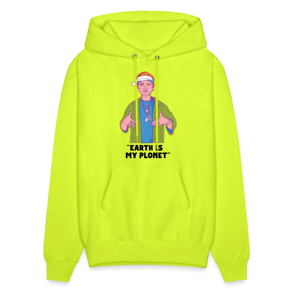 "Earth Is My Plonet" Men's Hoodie - safety green