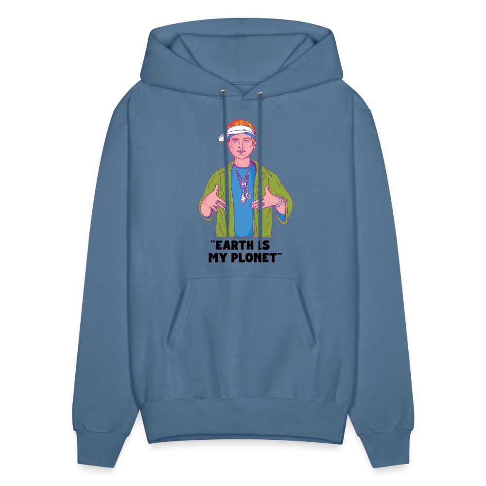 "Earth Is My Plonet" Men's Hoodie - denim blue
