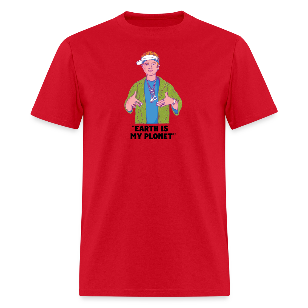 "Earth Is My Plonet" T-Shirt - red