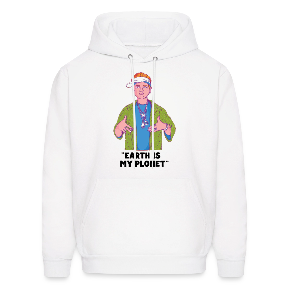 "Earth Is My Plonet" Men's Hoodie - white