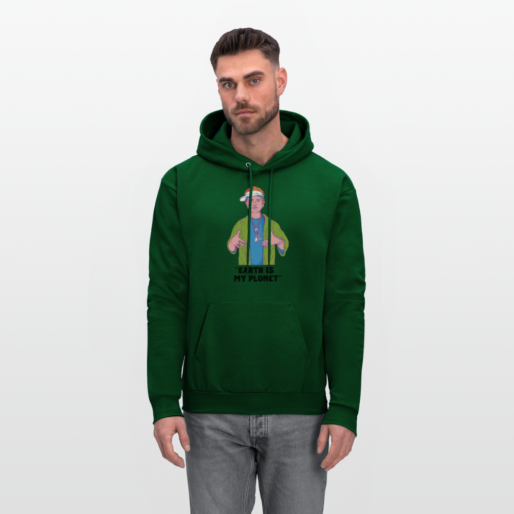 "Earth Is My Plonet" Men's Hoodie - forest green