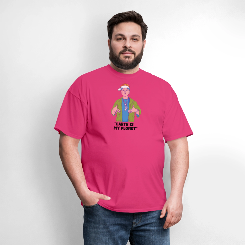 "Earth Is My Plonet" T-Shirt - fuchsia
