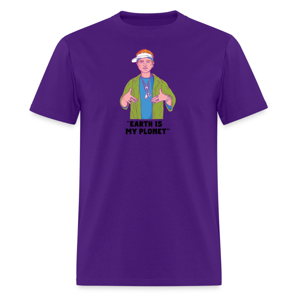 "Earth Is My Plonet" T-Shirt - purple